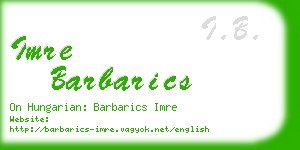 imre barbarics business card